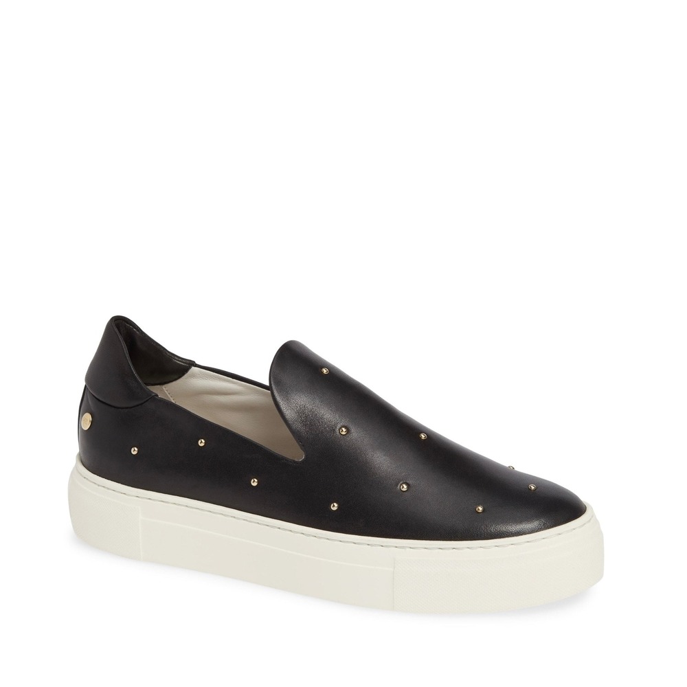AGL Sneakers Slip On Leather Studded Black 39 US 8